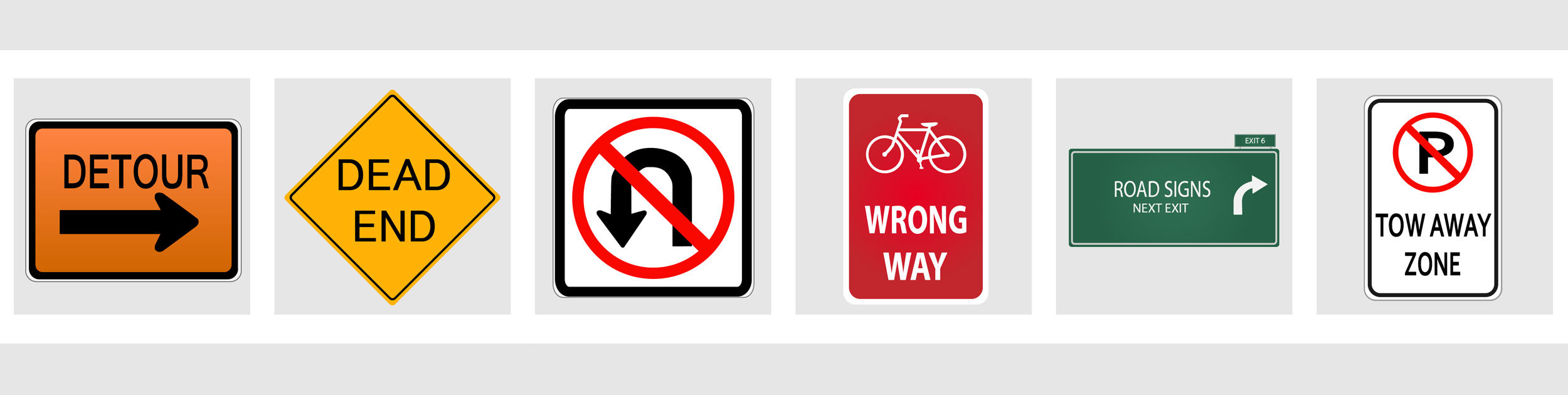 Many different traffic signs